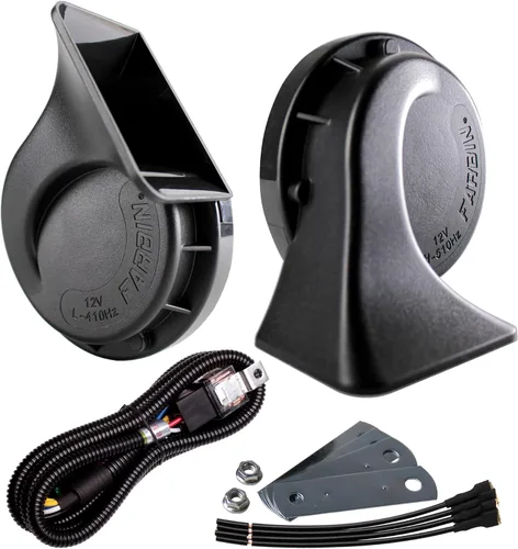 Vista 9 de FARBIN Bocina compacta para motocicleta de 12 V, bocinas de tono Daul súper