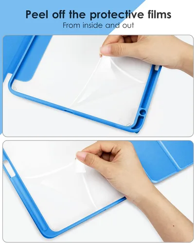 Vista 7 de VIKESI - Funda para iPad de 9ª / 8ª / 7ª generación de 10.2 pulgadas (lanzada en 2021/2020/2019), parte trasera transparente, cubierta de marco