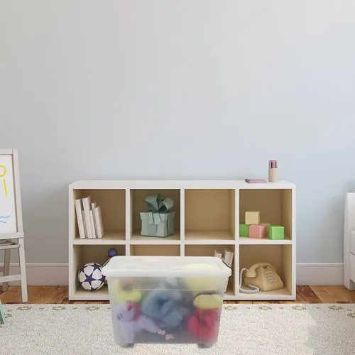 Vista 6 de Cajas de almacenamiento de 50 cuartos de galón con ruedas, cubos grandes de plástico para almacenamiento, juego de 4