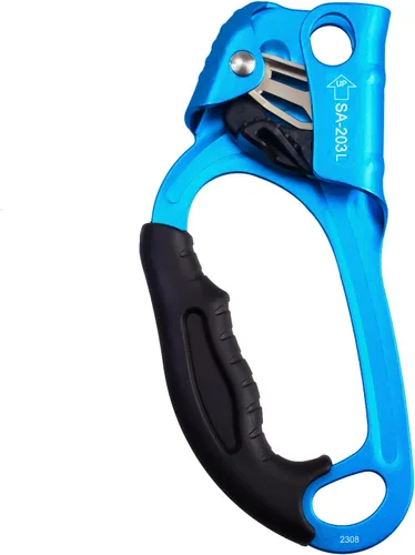 Vista 11 de Ascensor de mano CE, equipo de engranaje de rapel de 308.6 lbs con mango de goma ergonómico para arbolista de árboles de escalada en roca