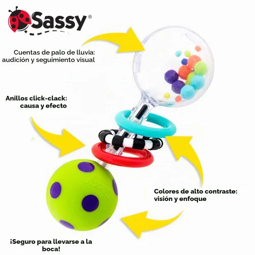 Vista 2 de Juguete estimulante divertido, Sassy Spin Shine, Multicolor/Ninguno
