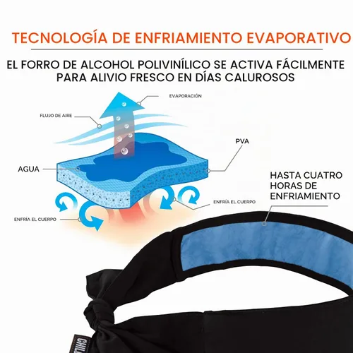 Vista 2 de Ergodyne Chill Its 6700CT - Bandana de enfriamiento, forrada con material PVA evaporativo para un alivio de enfriamiento rápido, lazo para un ajuste