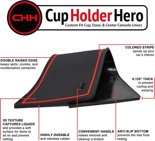 Vista 2 de CupHolderHero Compatible con Ford Ranger Accesorios 2019-2023 Juego de 13 piezas de insertos para portavasos de interior premium personalizados