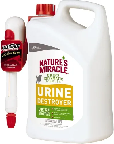 Vista 9 de Nature's Miracle Destructor de orina de perros, fórmula enzimática de orina, con vertido, 32 onzas (P-96999)
