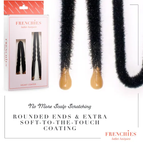 Vista 4 de Frenchies Horquilla de pelo French Twist, horquillas de pelo francés ultra suaves para mujeres, bodas, extensiones o peluca, 20 unidades, color negro