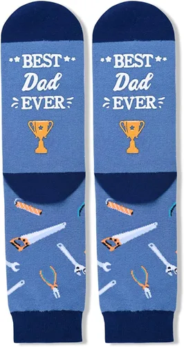Vista 4 de sockfun Doctor Lawyer Realtor Bombero Enfermera Papá Fútbol Cáncer Calcetines Médicos Bombero Maestro Juego de Fútbol Amante Regalos, Papá Azul