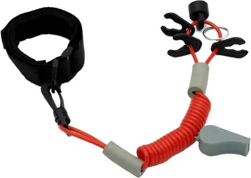 Vista 3 de Lixada Juego de cuerda de seguridad para interruptor de parada de motor fuera de borda para lancha