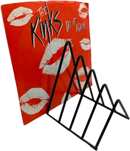 Vista 2 de Carpeta de archivos, soporte para revistas, soporte de almacenamiento de discos de vinilo, soporte de metal para periódicos y organizador de álbumes