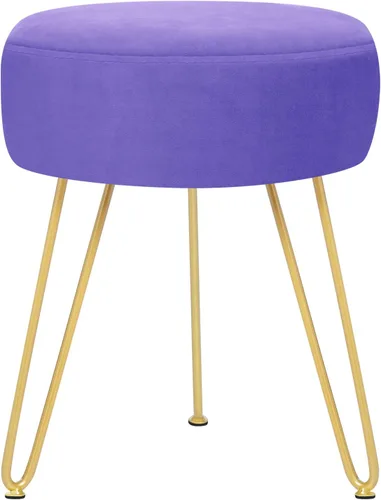 Vista 9 de GERANT Taburetes de tocador multifuncionales – Taburete otomano redondo de terciopelo moderno – Taburete tapizado – Taburete de mesa auxiliar