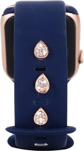 Vista 12 de 3 piezas de clavos decorativos de metal brillante compatibles con Apple Watch Band 45/44/42/41/40/38mm bandas de silicona para mujeres iWatch Series