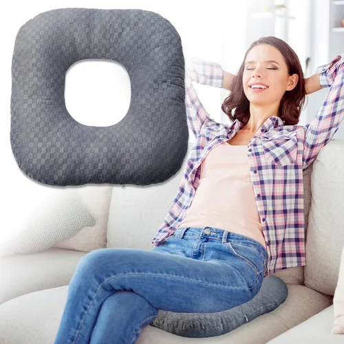 Vista 9 de Cojín de asiento con forma de dona rellena para dolor de coxis y coccix, hemorroides, úlceras de cama, embarazo, próstata, recuperación