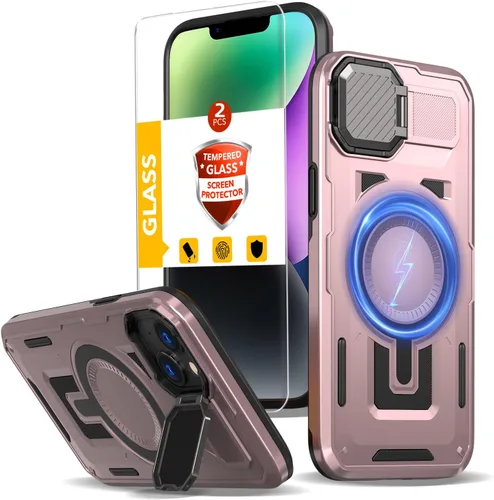 Vista 101 de Funda magnética para Google Pixel 9 Pro XL compatible con cargador inalámbrico MagSafe, para Pixel 9 Pro XL con soporte de 360° + 2 protectores