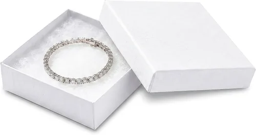 Vista 9 de TheDisplayGuys - Paquete de 25 cajas de cartón rellenas de algodón #10 para joyas, color blanco mate (1.9 x 1.3 x 0.7 pulgadas), para envío