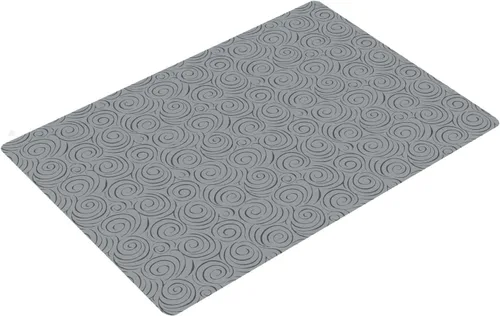 Vista 12 de Alfombrilla de tocador de baño de 24 x 18 pulgadas, microfibra sin deslizamiento, diseño gris 1S