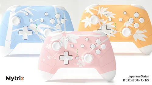 Vista 8 de Mytrix Updated Wireless Pro Controllers for Nintendo Switch, Windows PC iOS Android SteamSteam Deck, Sakura Pink Bluetooth Controller with