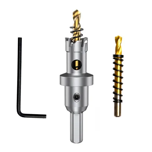 Vista 35 de ASNOMY Broca de sierra perforadora con punta de carburo de tungsteno para metal duro, cortador de sierra de agujero T.C.T de 1/2 pulgada con 2