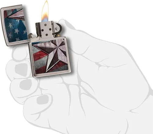 Vista 5 de Zippo encendedores con la bandera de EE. UU.