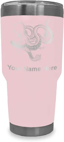 Vista 25 de LaserGram Vaso aislado al vacío de 20 onzas, Kraken, grabado personalizado incluido (negro)