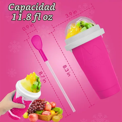 Vista 5 de 3 Vasos Hacedores de Granizados DIY – Vasos Mágicos de Smoothies Congelados Rápidos para Batidos de Leche Caseros y Hacedor de Helado, Vaso