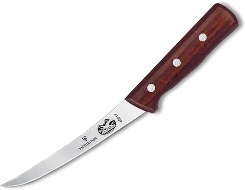 Vista 2 de Victorinox Cuchillo para deshuesar madera de 5 pulgadas, curvo, hoja semirrígida, mango de madera, marrón