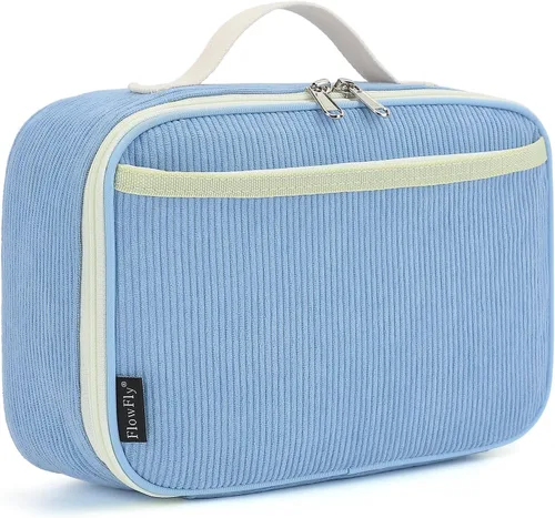 Vista 15 de Flowfly - Lonchera para niños, bolsa escolar aislada duradera con correa de hombro y soporte para botellas, minihielera térmica resistente al agua