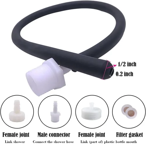 Vista 7 de Sistema de enema de ducha, kit de limpieza colónica de ducha, manguera de ducha de acero inoxidable de 5 pies con cabezal de ducha enema, kit