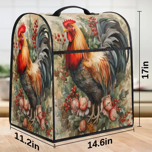 Vista 2 de Kitchen Aid - Fundas para batidora de pie, retro, gallo, con 3 bolsillos, cubierta para batidora, para electrodomésticos, cubierta antipolvo