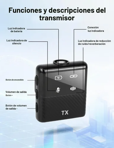 Vista 8 de Mini micrófono inalámbrico Lavalier para iPhone, iPad, teléfono Android, reducción de ruido, clip magnético Plug and Play, micrófono de solapa