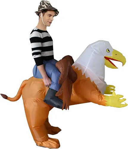 Vista 3 de FANQIDM Zone - Disfraz inflable de águila calva para adultos, divertidos disfraces de Halloween, cosplay, fiesta de disfraces de fantasía