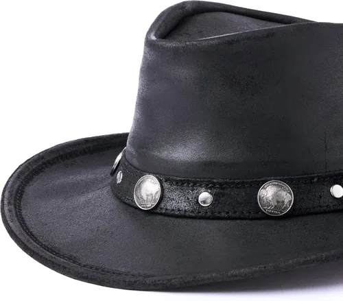 Vista 5 de Minnetonka Gorra unisex para hombre y mujer, de níquel búfalo Negro