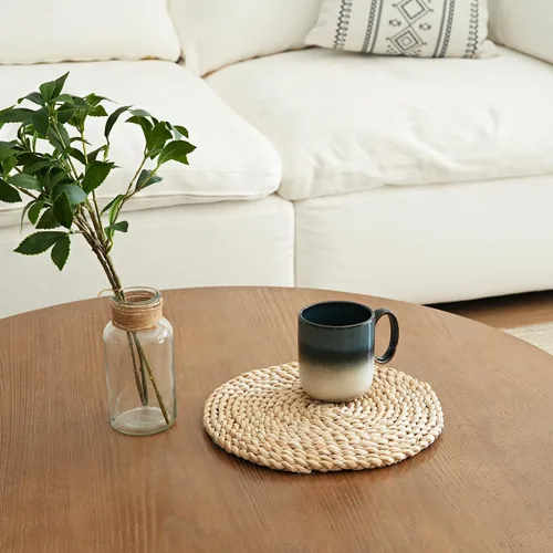 Vista 4 de Bosmarlin Juego de 4 tazas de café de cerámica, 14 onzas, tazas de café con mango grande, aptas para microondas, esmalte reactivo único (azul oscuro)