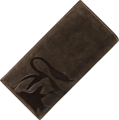 Vista 4 de ELIZO Long Wallets for Men REAL Leather Rodeo Wallet Thin Wallet Slim Wallet RFID Blocking Credit Card Holder Wallet - Whiskey