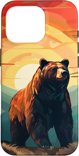 Vista 19 de Funda para iPhone 11 Bear Retro Sunset Forest Spirit Animal