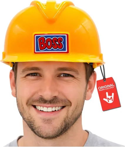 Vista 7 de Casco de construcción de plástico para adultos, sombrero duro de ingeniero, accesorio de disfraz de trabajador de carretera de constructor