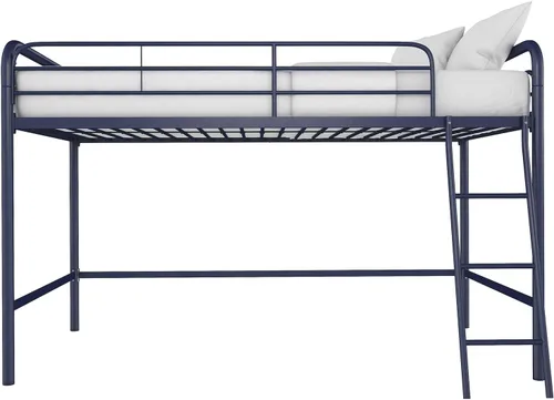 Vista 9 de DHP Jett Junior - Cama tipo loft de metal, tamaño individual, color azul marino
