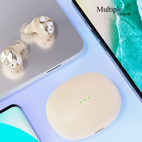 Vista 9 de Kamon Auriculares inalámbricos K12, Bluetooth 5.3, estéreo de alta fidelidad, cómodos auriculares intrauditivos impermeables con control táctil