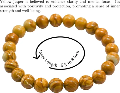 Vista 851 de Amazing Gemstone Pulsera de cristal para mujeres y hombres, pulsera de cristal curativo de protección, pulsera elástica con cuentas de piedras