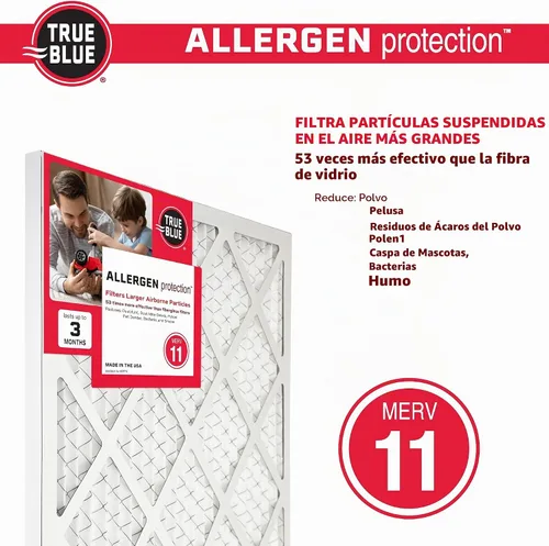 Vista 4 de True Blue Filtro de aire MERV 11 de 18 x 30 x 1 pulgadas (paquete de 4) Filtro de aire electrostático plisado para horno HVAC Filtro de repuesto