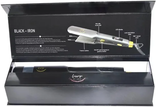 Vista 5 de Plancha de pelo profesional de 1.5 pulgadas, plancha plana de titanio ajustable hasta 450 °F