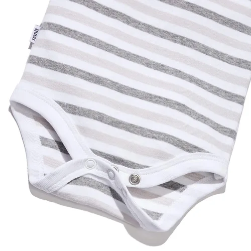 Vista 3 de Nanit Body de manga corta Sleep Wear - Rayas grises jaspeadas 9M