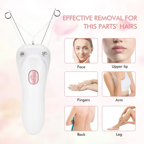 Vista 3 de Removedor de vello facial, depiladora eléctrica inalámbrica para mujer, depiladora de hilo facial, depiladora de belleza para mujer, removedor