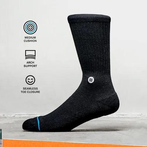 Vista 4 de Stance Calcetines deportivos para mujer y caballeros (negro)
