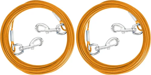 Vista 21 de Cable de Amarre para Perros, 10/20/30/50/100 Pies, Correas para Perros a Prueba de Mordidas para el Patio, Cable de Amarre Resistente para Perros