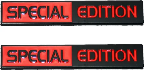 Vista 10 de 2 calcomanías de edición especial con emblema 3D para guardabarros de automóvil, camión, SUV, color negro y rojo negro rojo