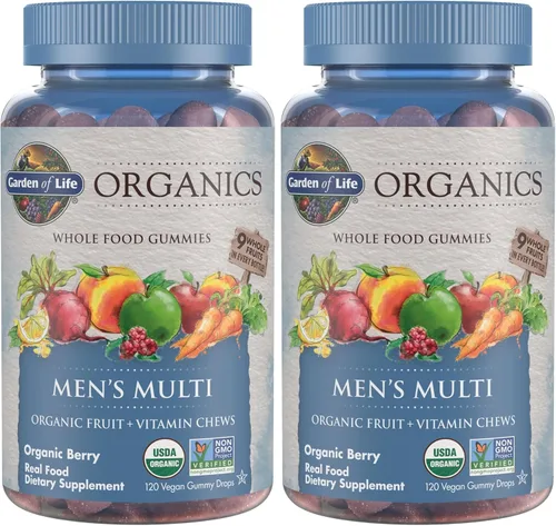 Vista 9 de Garden of Life Organics - Gomitas de vitaminas para hombre, sabor bayas, certificado orgánico, sin OMG, veganas, Kosher Complete Multi - Metil B12