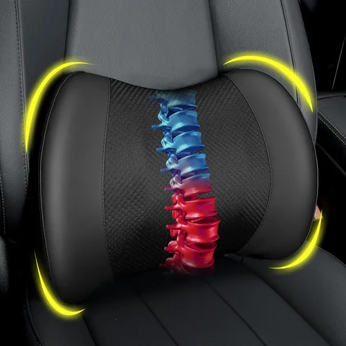 Vista 12 de Lofty Aim Almohada de apoyo lumbar para coche Malla 4d Negro