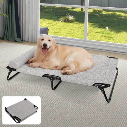 Vista 7 de ABE Cama elevada para perros – Cuna para perros al aire libre, fuera del suelo, refrescante, tamaño grande (mediano)