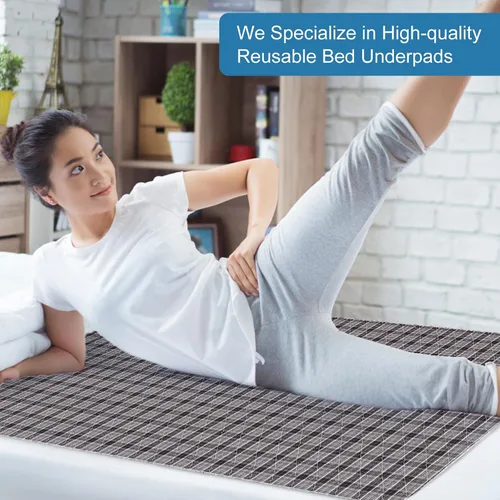 Vista 7 de OUTCREATOR® Almohadillas de cama lavables de 34" x 56" (paquete de 2), protector de colchón para incontinencia, almohadillas impermeables