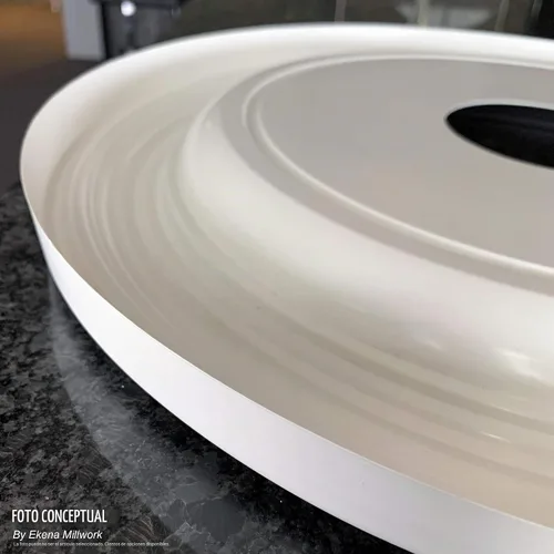 Vista 6 de Ekena Millwork CMP10BA Baltimore Medallón de techo de PVC termoformado (se adapta a toldos de hasta 4 1/4"), 10 "OD x 3 1/2" ID x 3/4" P Unfinished
