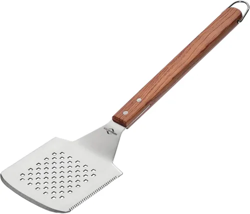 Vista 6 de Küchenprofi Cepillo de barbacoa de acero inoxidable – 17.7 pulgadas de largo, mango de palisandro – Cepillo de parrilla resistente y limpiador